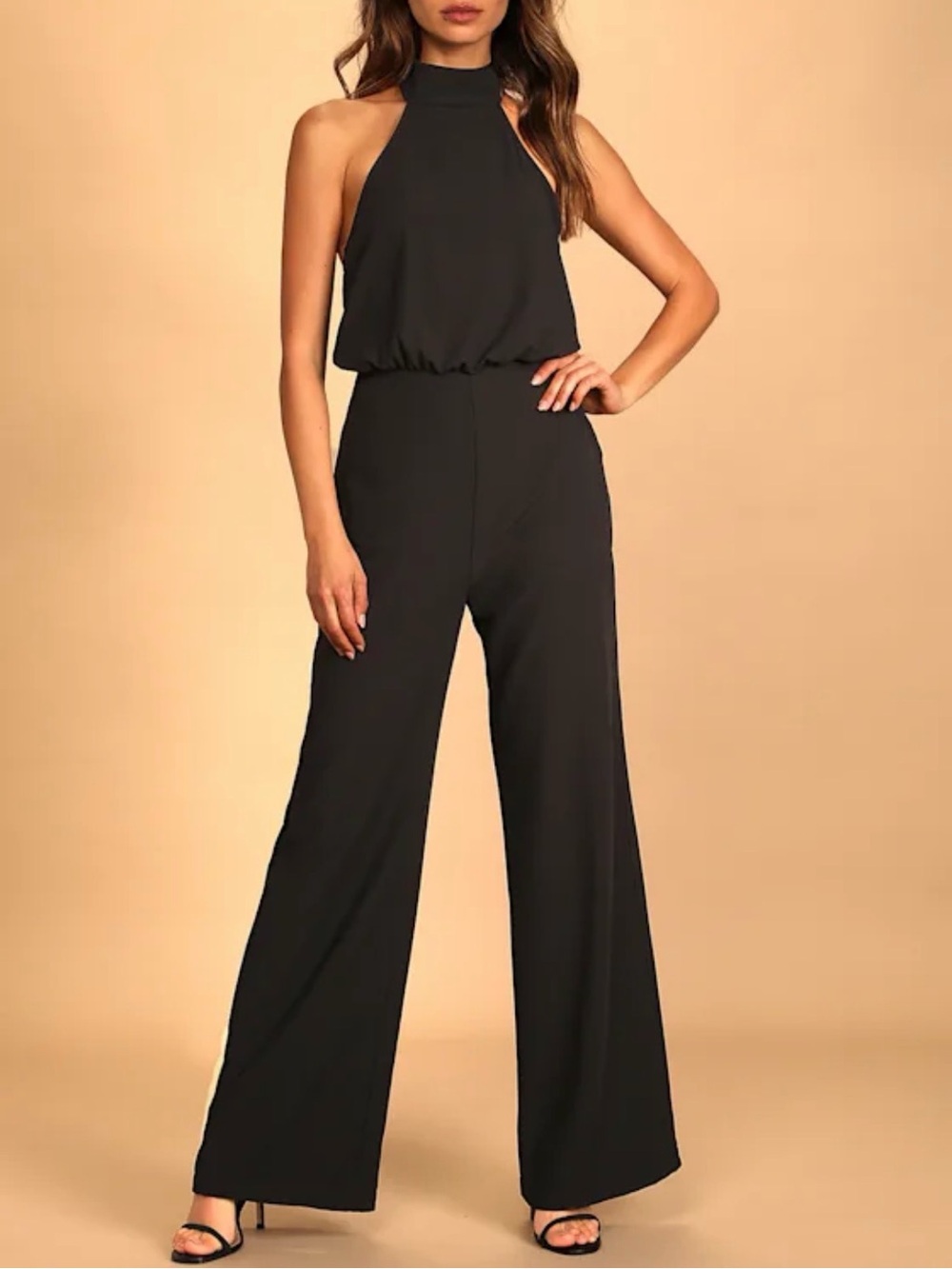 Lulus Moment for Life Black Halter Jumpsuit